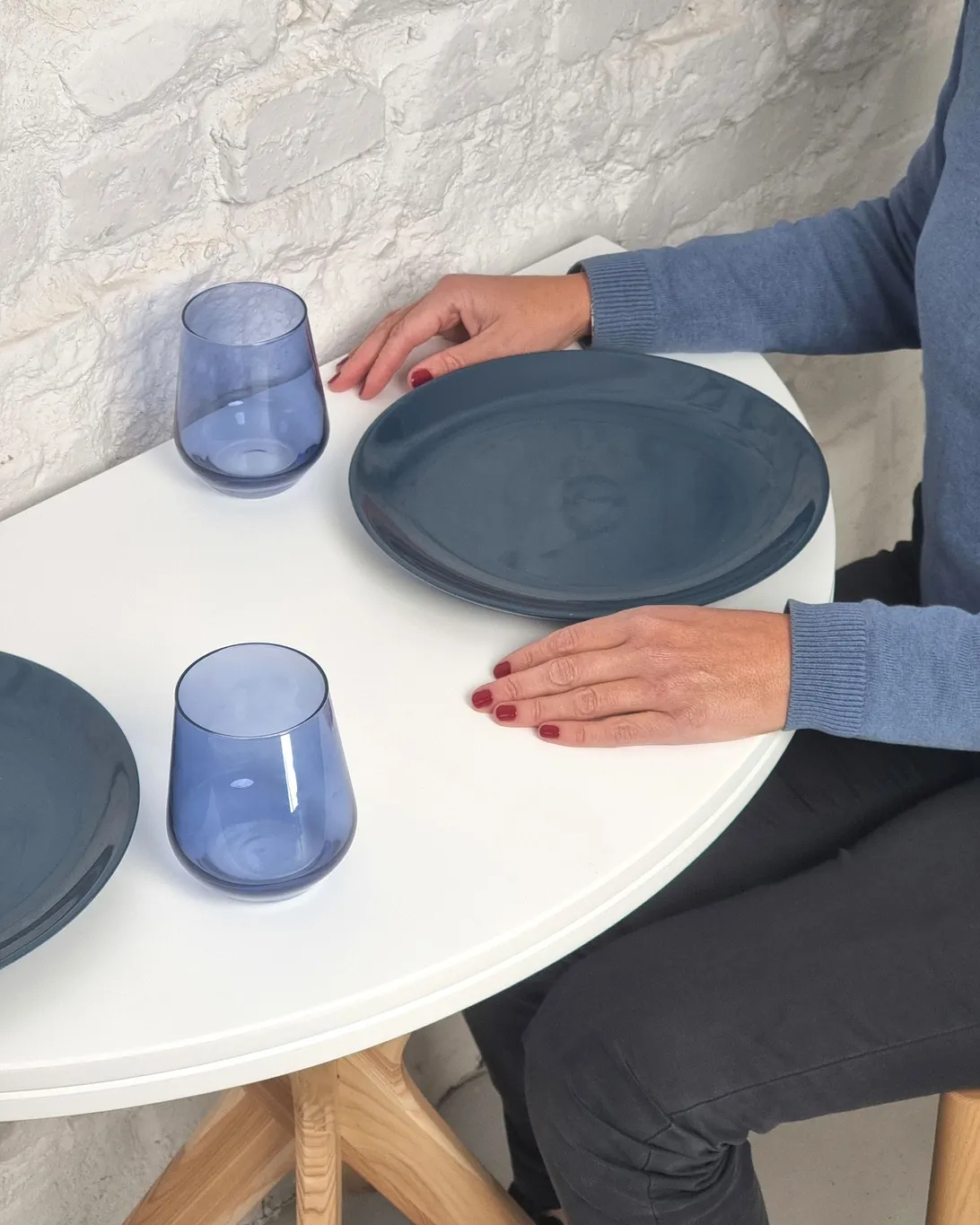 Stół półokrągły rozkładany JUBI śr. 90cm brązowy - NRAGABATJ_E7