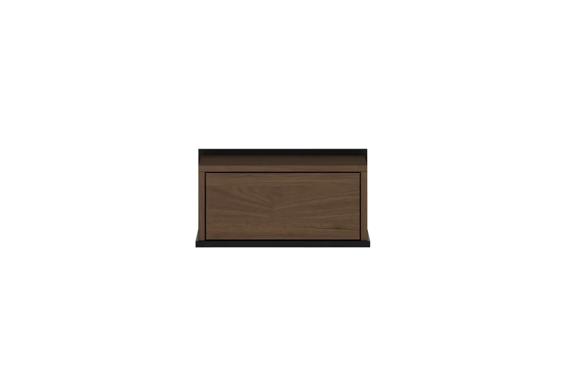 Szafka nocna wisząca z 1 szufladą ZENAR 50 cm orzech elegant czarny
