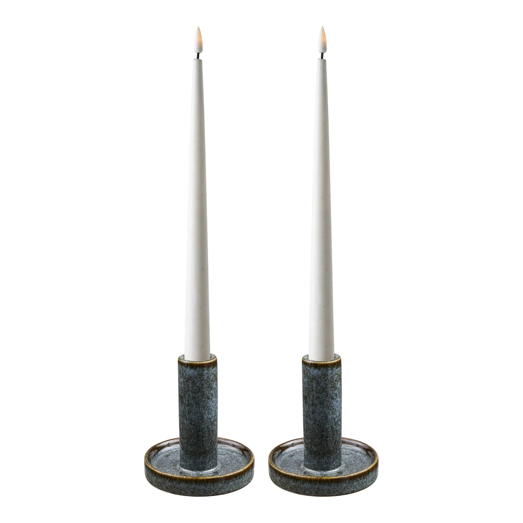 Świeczniki ceramiczne CANDLE - zestaw 2 sztuk niebieskie — zdjęcie 4
