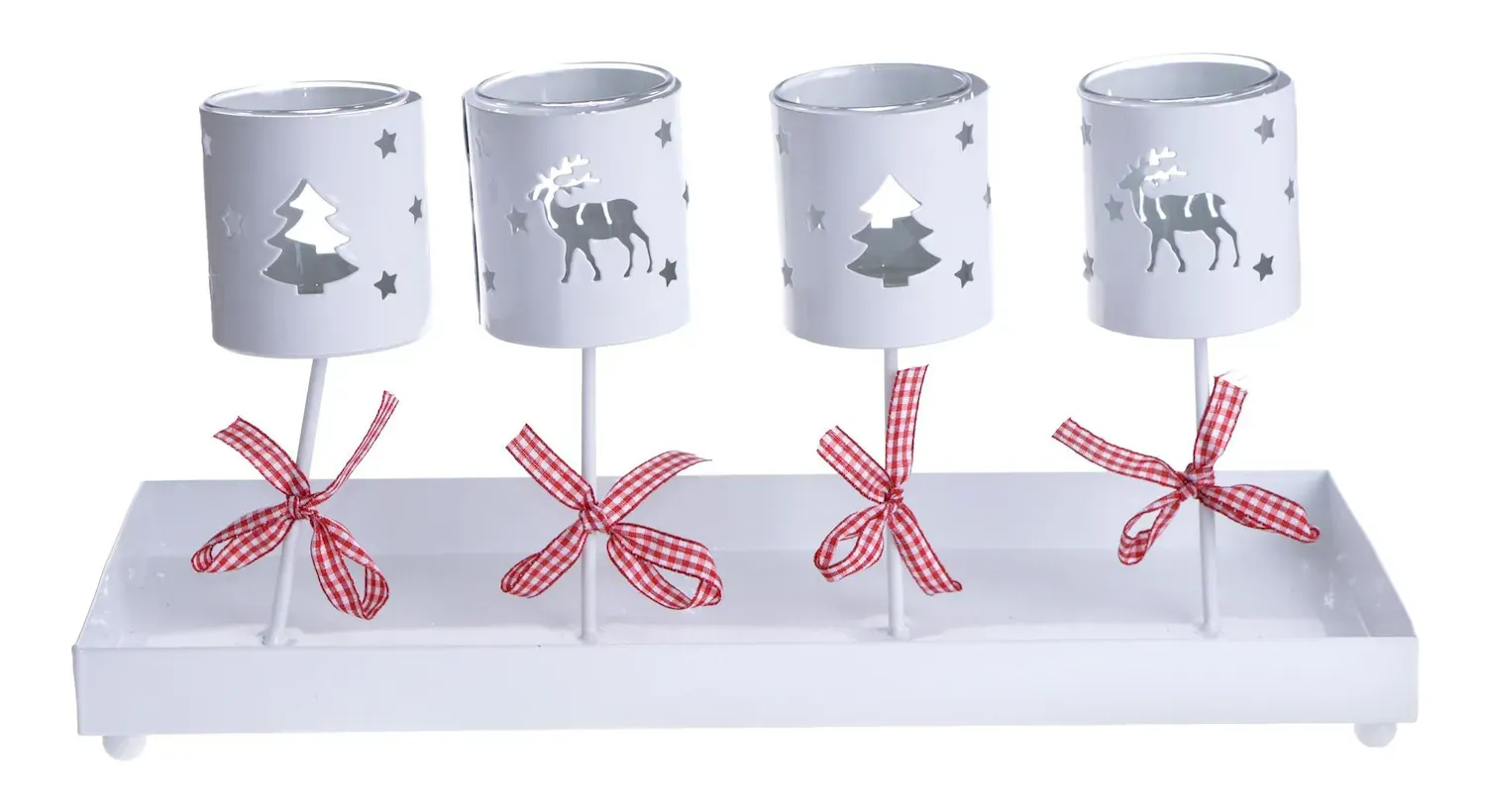 Lampion adwentowy na 4 Tealighty 9811 biały Lampion adwentowy na 4 Tealighty 9811 biały
