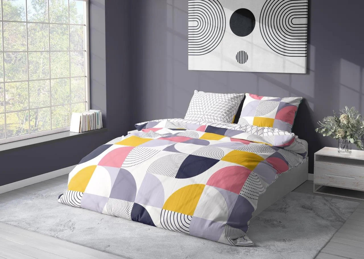 Pościel komplet MILAGRO VERDE 008 satyna bawełniana 160X200+2x70X80 wielokolorowa - FARO_29951