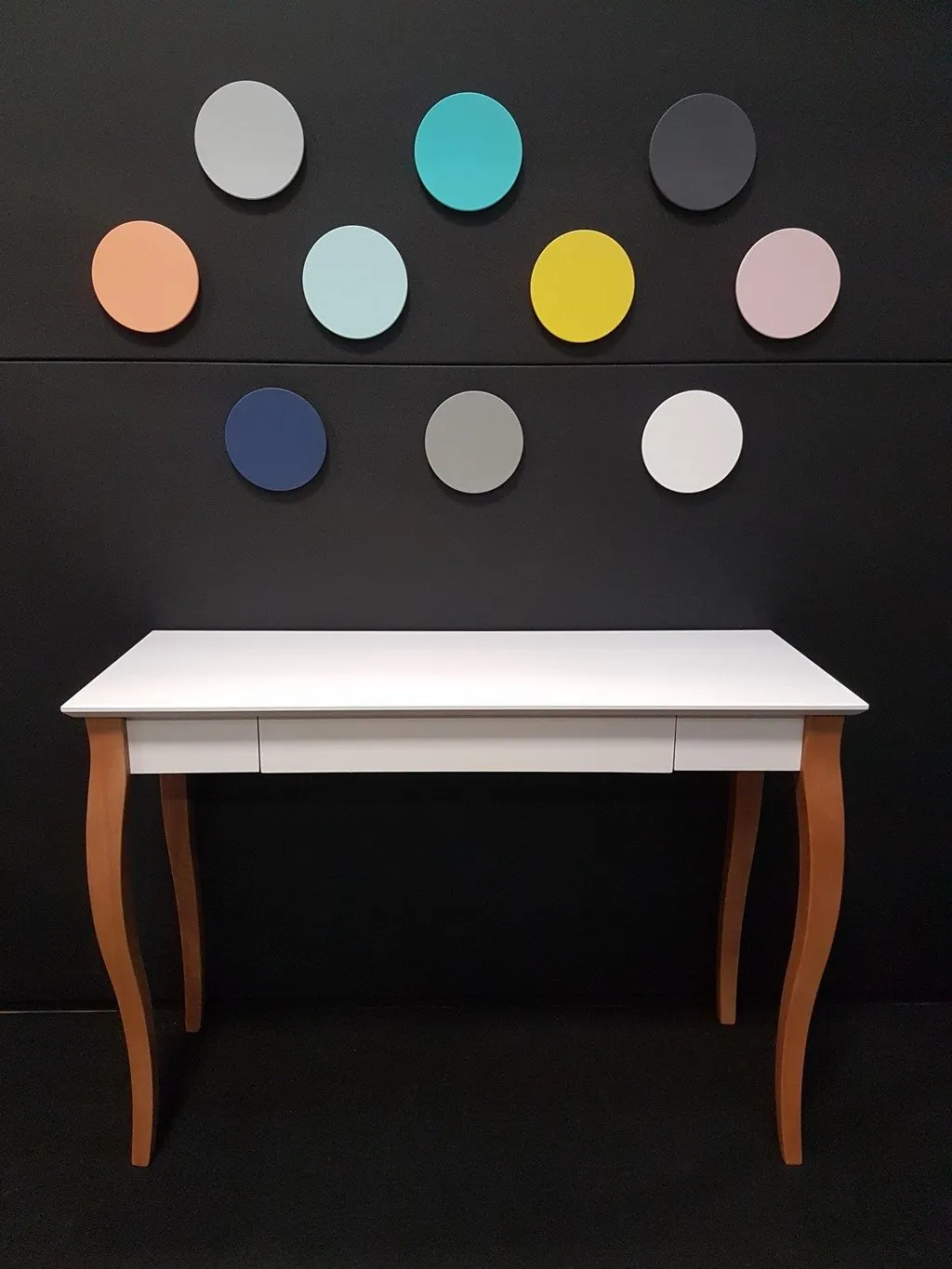 Biurko z szufladą LILLO 105x40 grafitowy blat/drewniane nogi - RAGABAWDLIL33