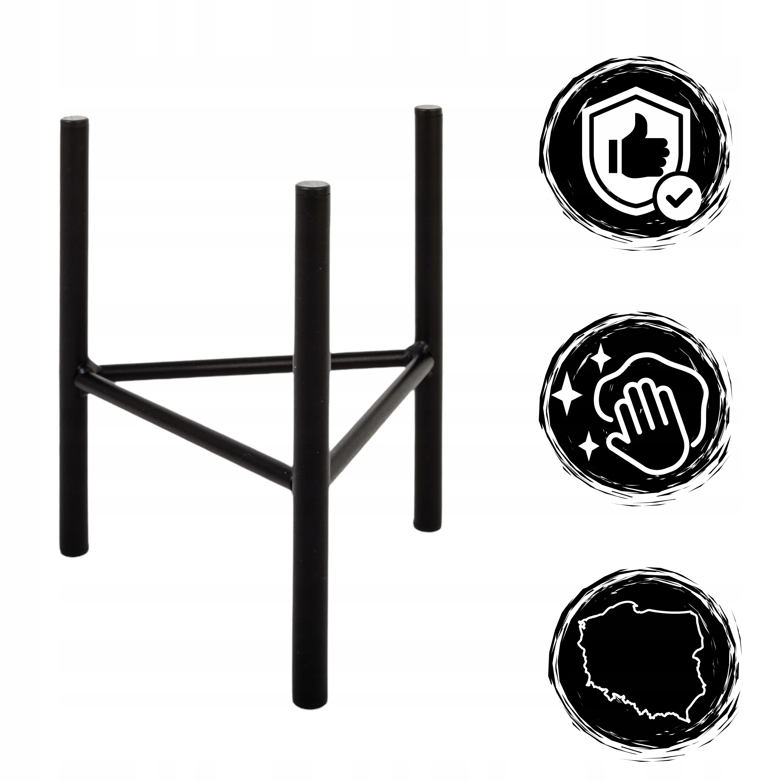 Kwietnik-stojak na donice metalowy DIJON M czarny - LD_TZ000005