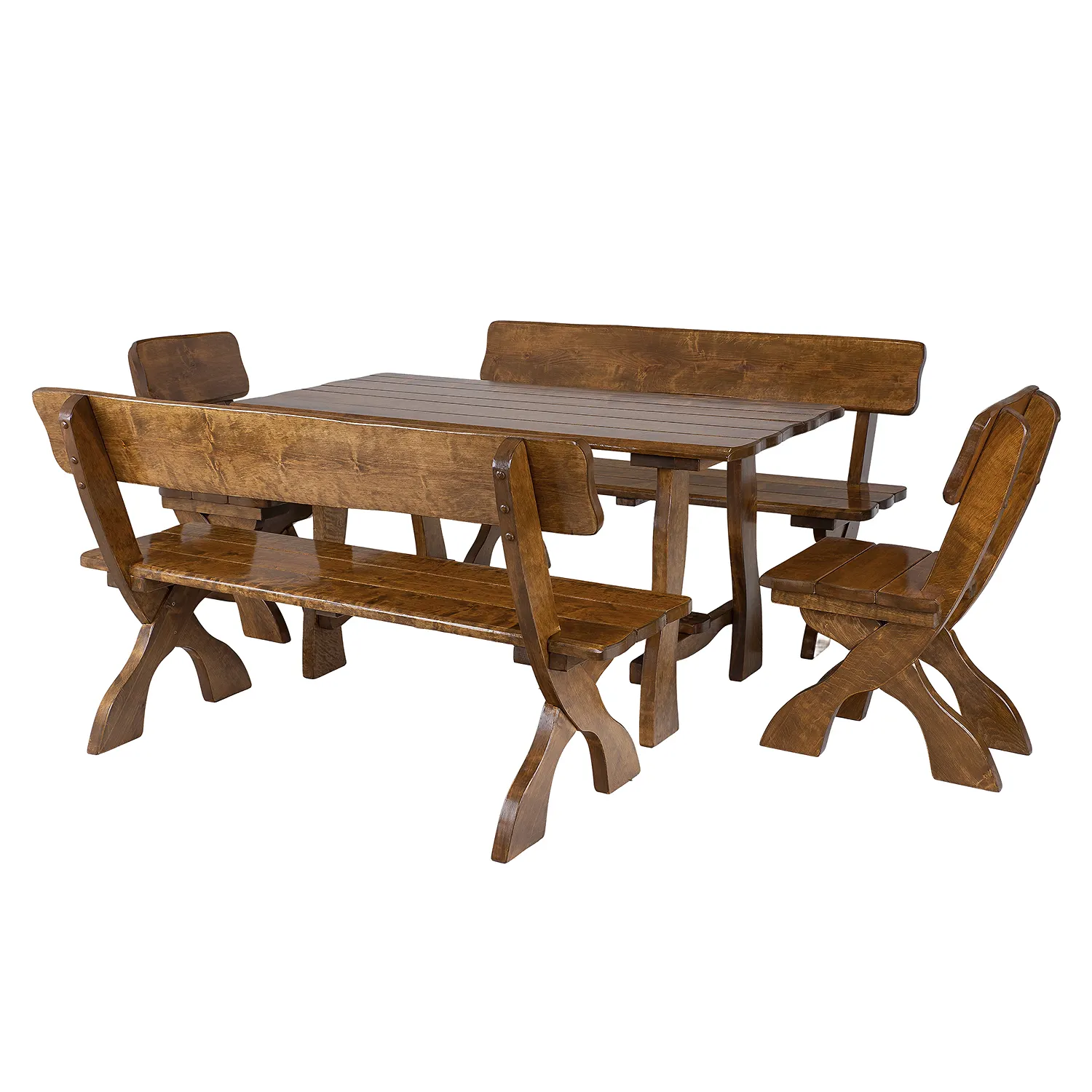 Stół ogrodowy drewniany DYLAN 75x150 cm olcha kolor dąb lakierowane - DR_MO102_STOL_S150