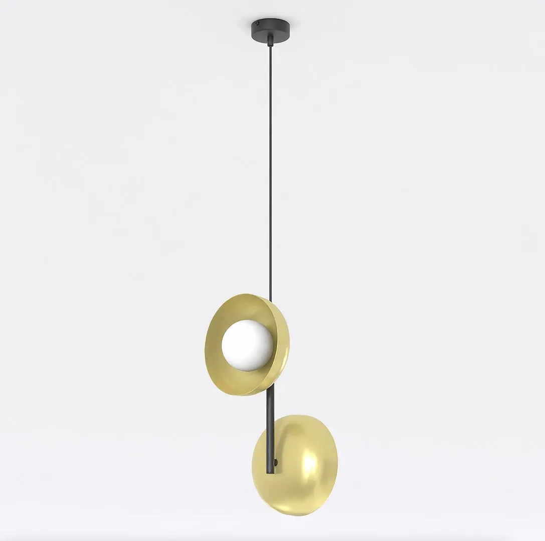 Lampa wisząca metalowa VANILA 2 BL złota - 1596/2