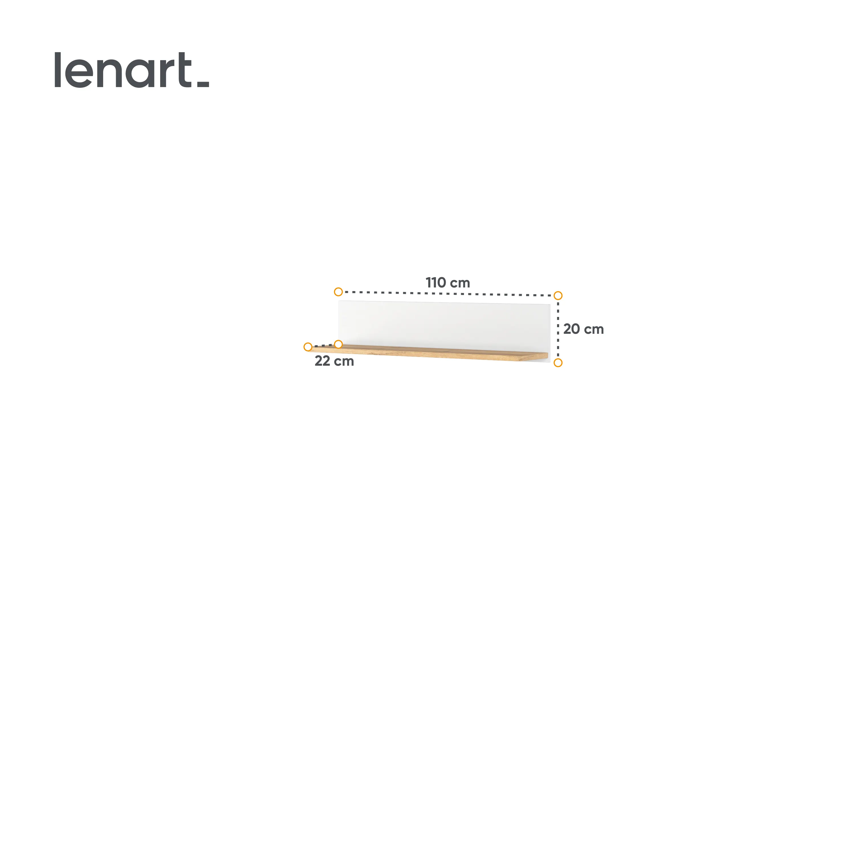 Półka wisząca Story SO-14 biały/dąb nash - SO14BDN