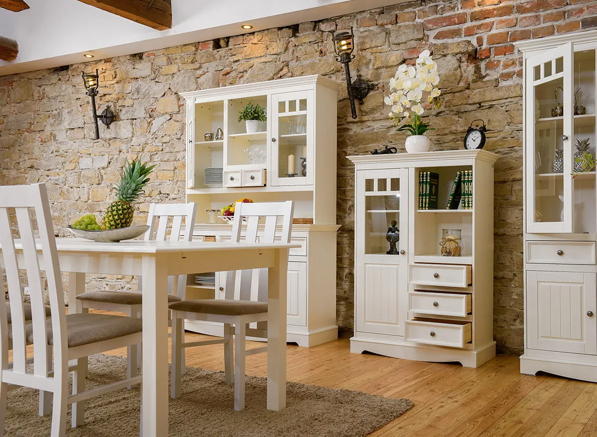 Stół sosnowy BELLUNO ELEGANTE rozkładany 93x(150-197) biały - PL022B