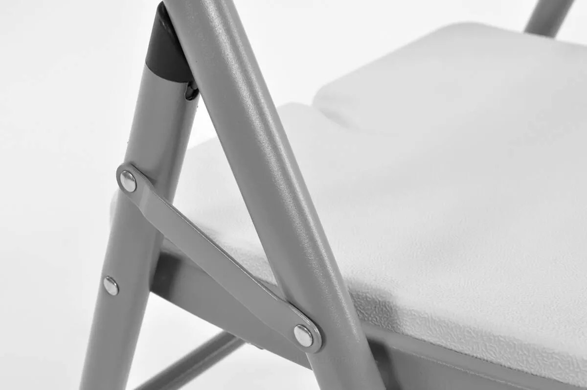 Zestaw mebli cateringowych, składany - stół 180 cm + 8 krzeseł - biały, szary - FE5906480913067