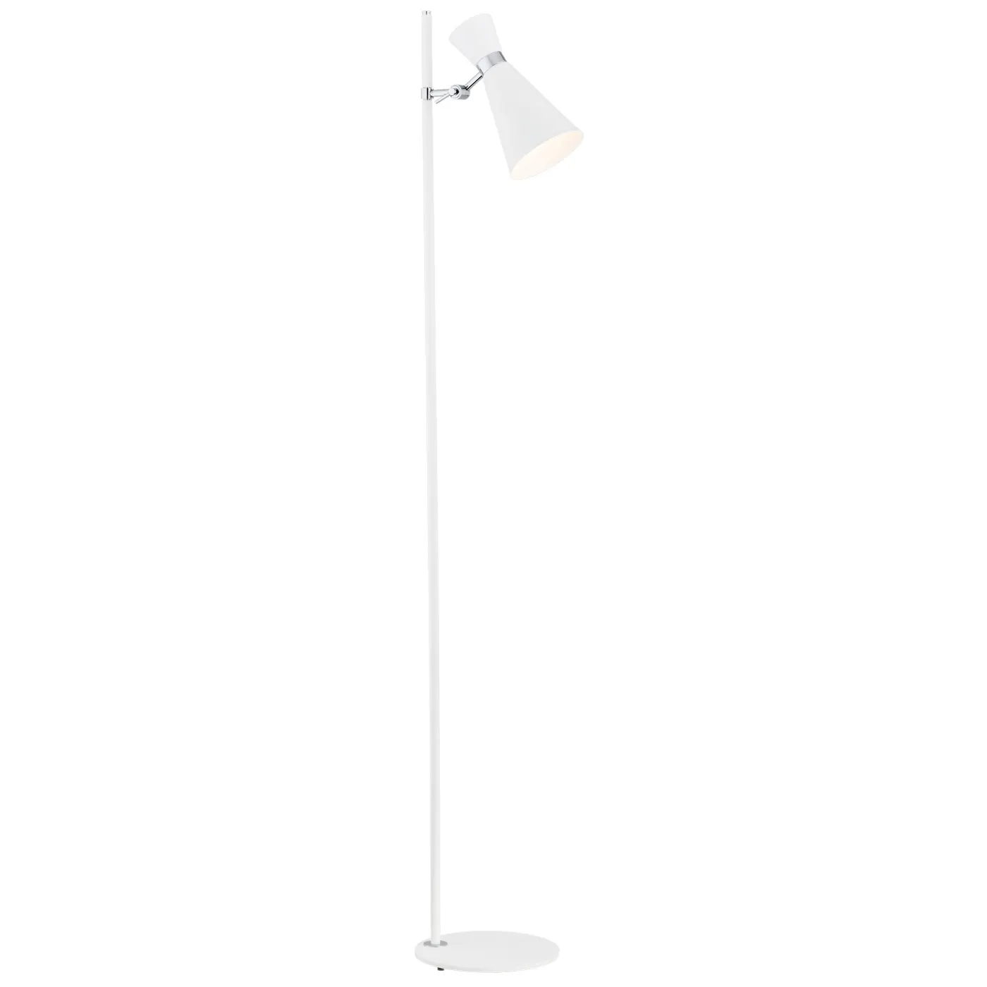 Lampa podłogowa LUKKA metalowa biała chromowana 164cm Lampa, Klosz