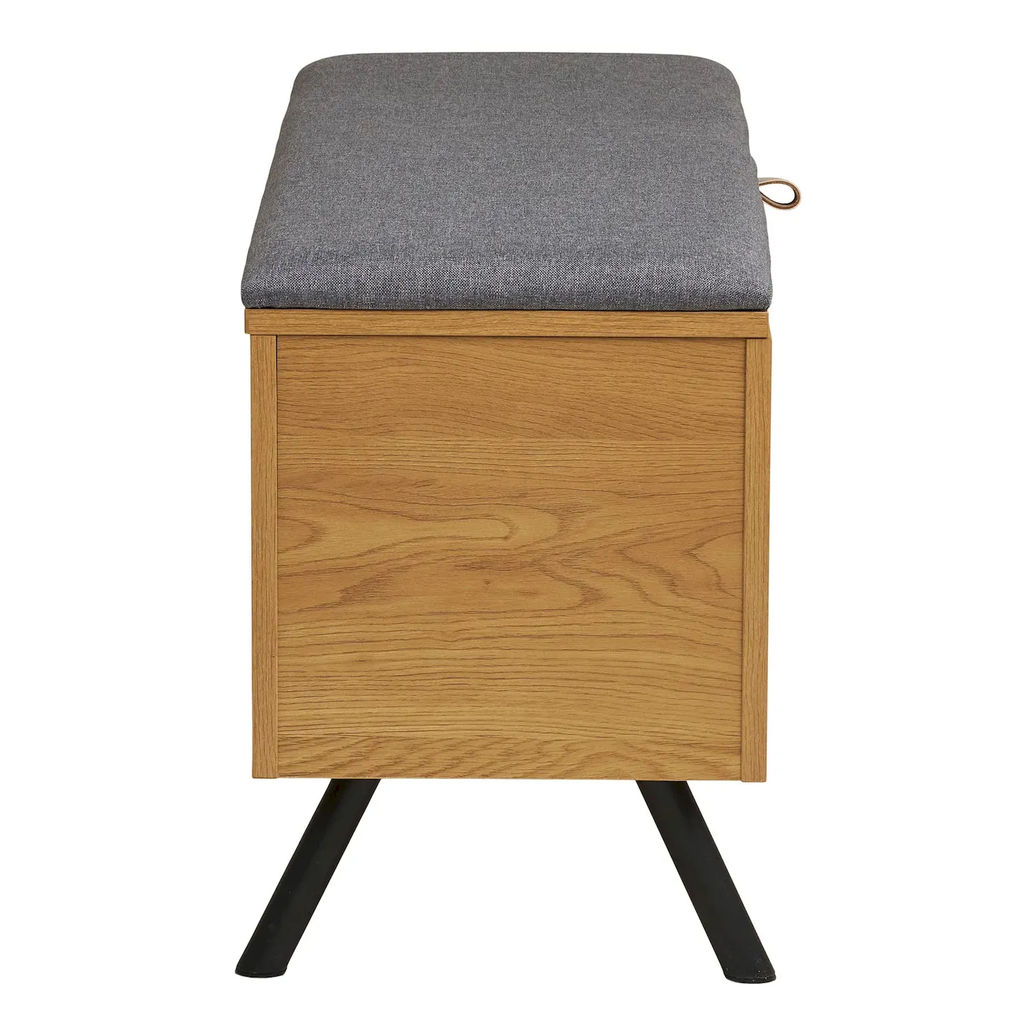 Ławka drewniana z pojemnikiem BARCO tapicerowane siedzisko 92x33x48 naturalny szary - 1401120