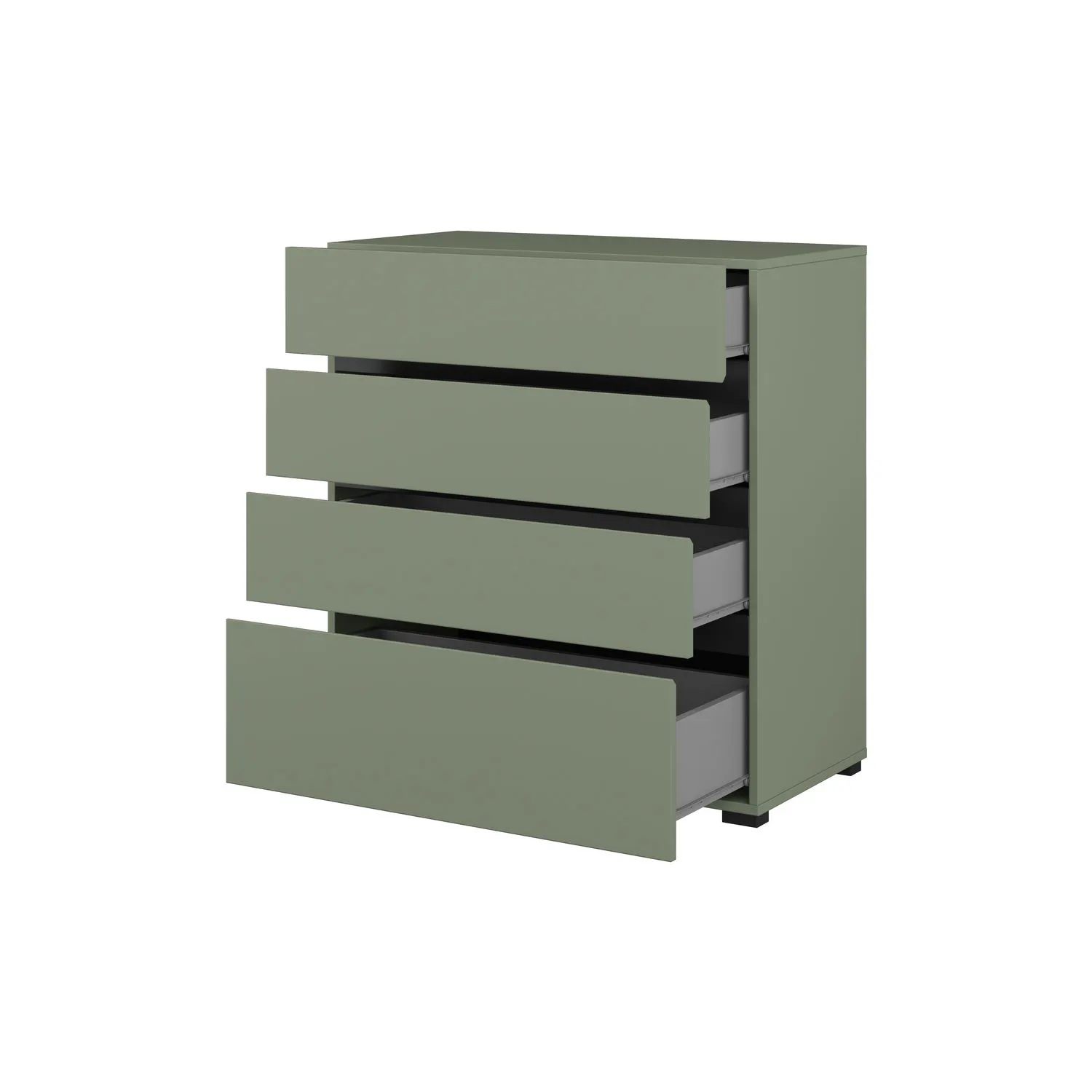 Komoda z 4 szufladami CROSS S 28 zielony czarny - 24GWMY28