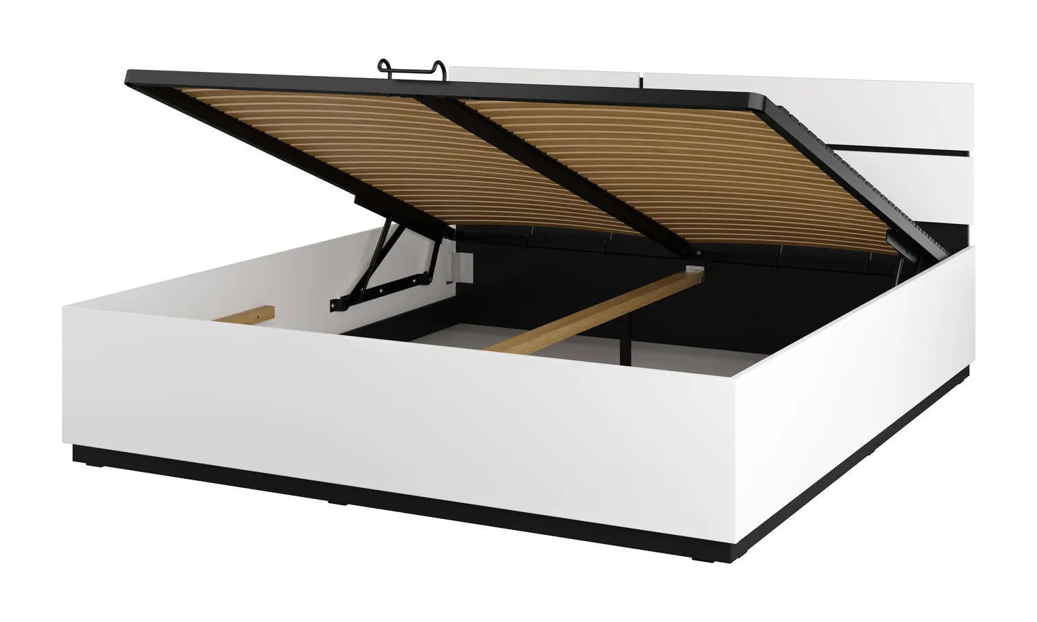 Łóżko z pojemnikiem CROSS S 52 180x200 biały czarny - 249WMY52