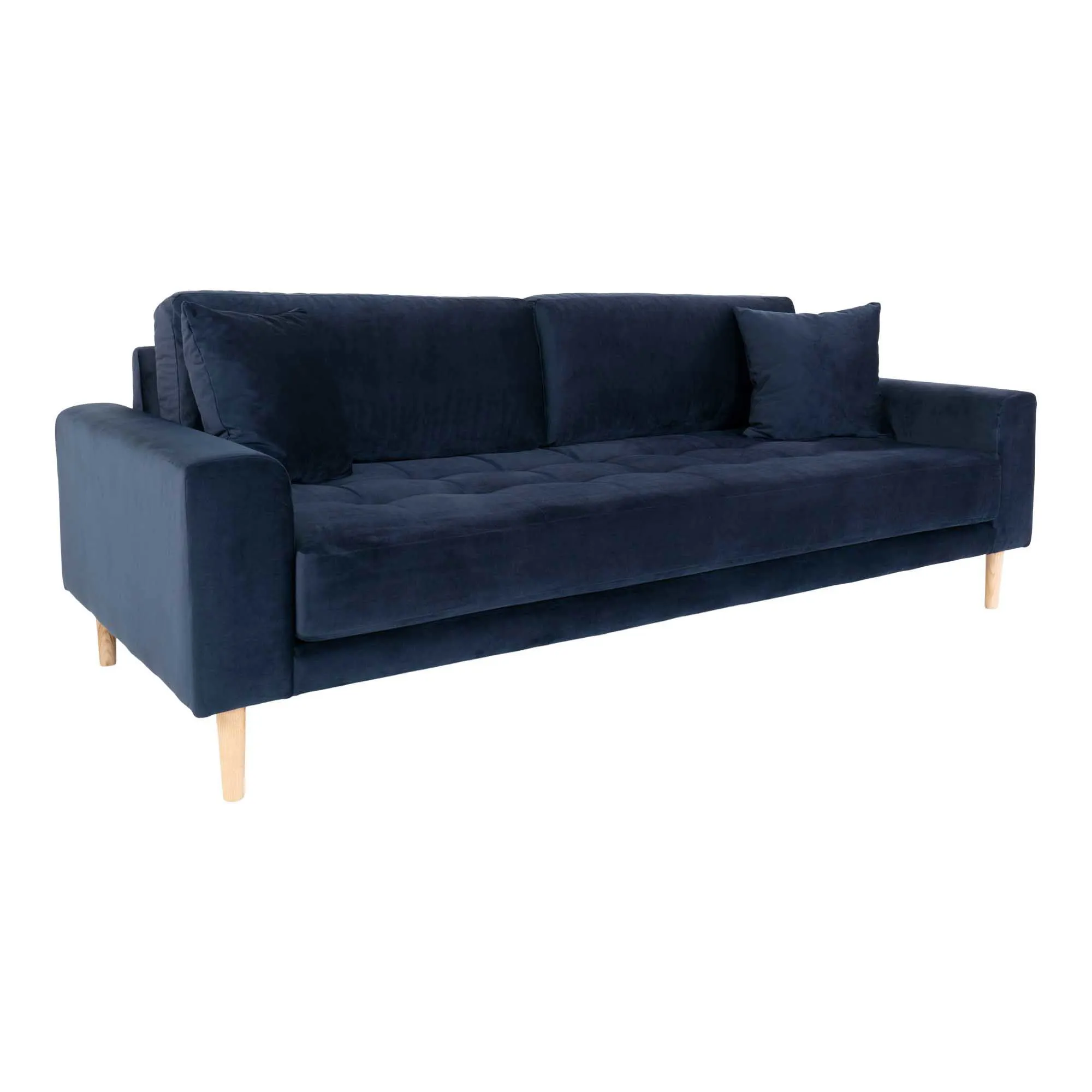 Sofa wypoczynkowa LIDO 3-osobowa 210 cm - ciemnoniebieski, naturalny