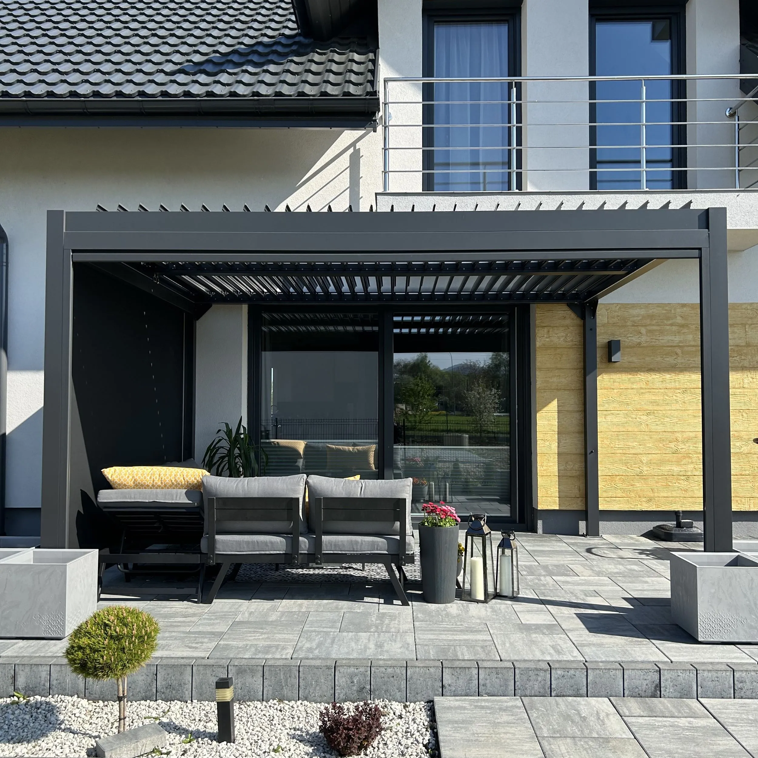 Pergola LUXE 3x4m antracyt z LED - MI_5908227364804