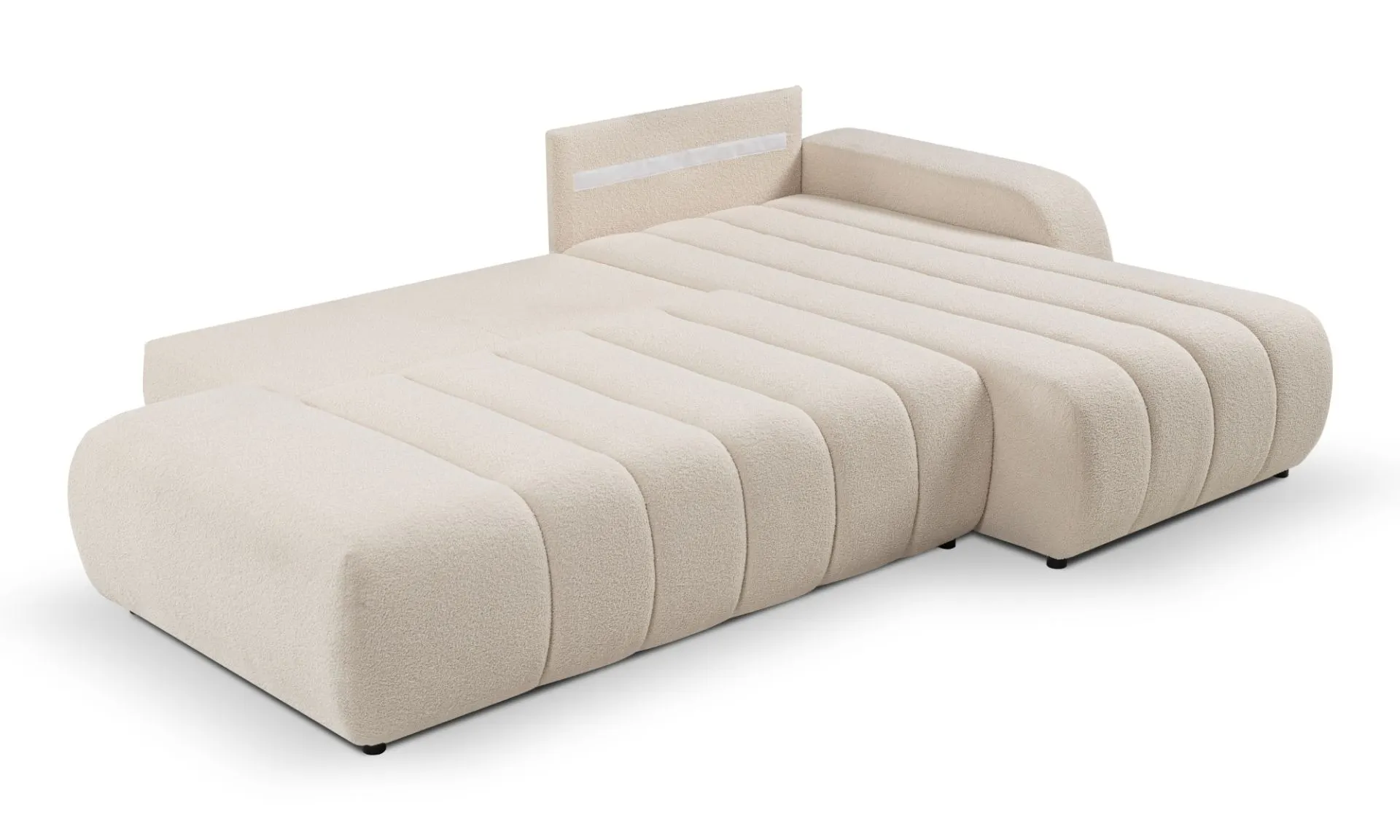 Narożnik rozkładany z pojemnikiem BALOO LAMBI 276 cm lewostronny beżowy - BALOO_NAR_LAMBI8_P