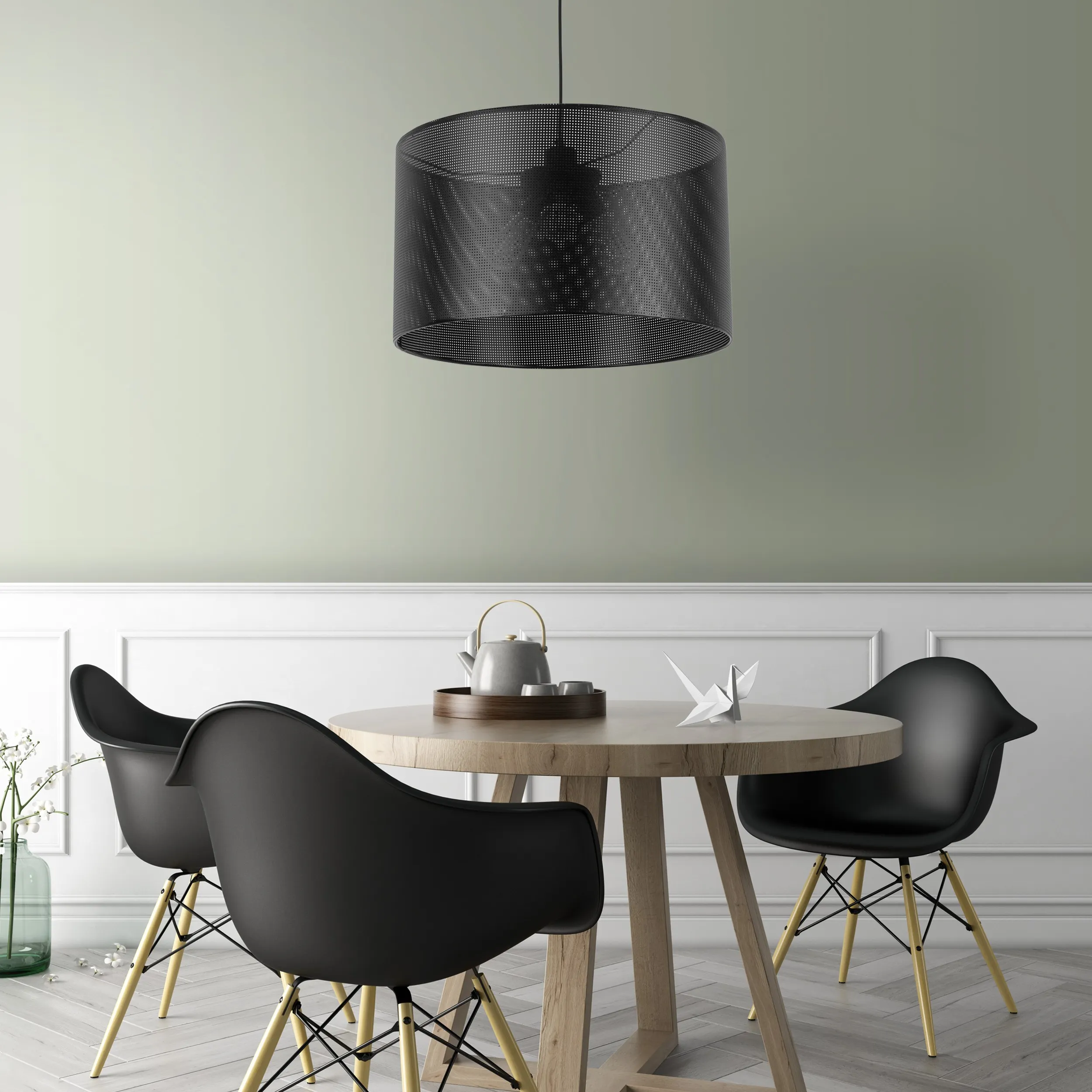 Lampa wisząca MORENO czarna metalowa 120x50cm - TK_4990