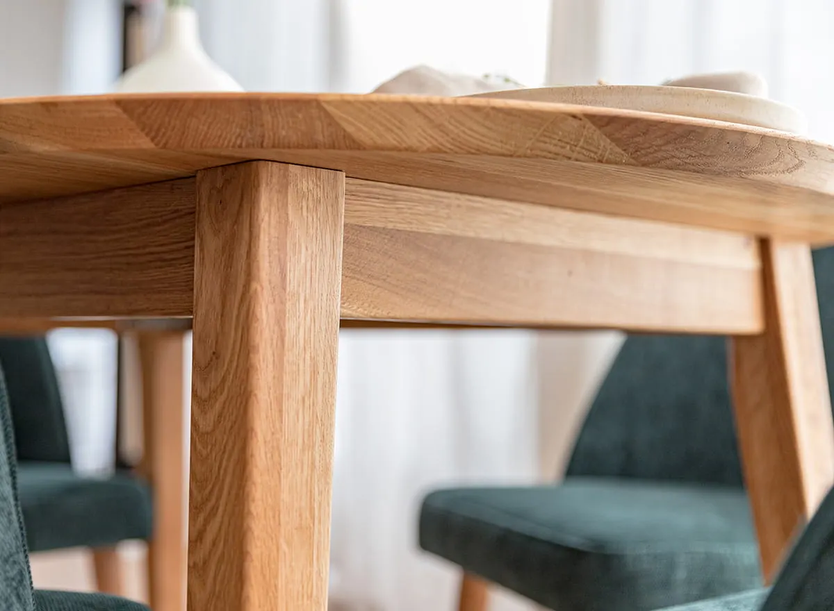 Stół dębowy ORBETELLO okrągły 110 cm - dąb olejowany - KULS110