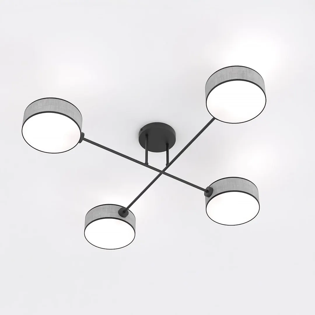 Lampa sufitowa plafon MAGA 4 abażur szara - 1570/4