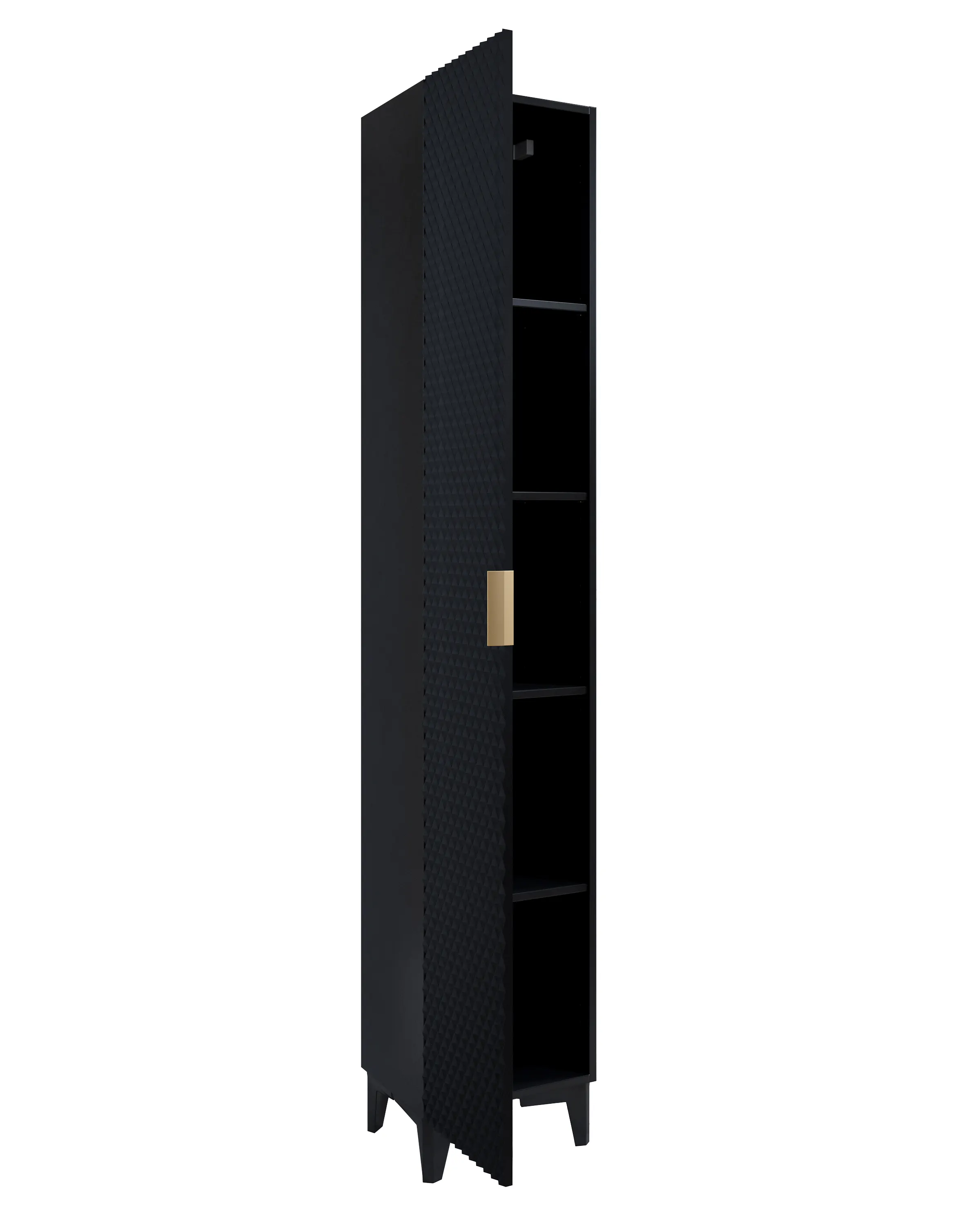Słupek wysoki 1-drzwiowy LAURA wiszący 186 cm - czarny - 30W3NM17