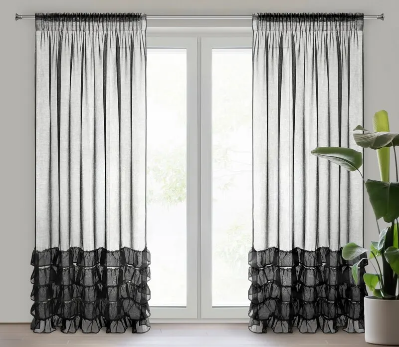 FIRANA GOTOWA DANI 1 NA TAŚMIE 140 X 270 CM CZARNY FIRANA GOTOWA DANI 1 NA TAŚMIE 140 X 270 CM CZARNY