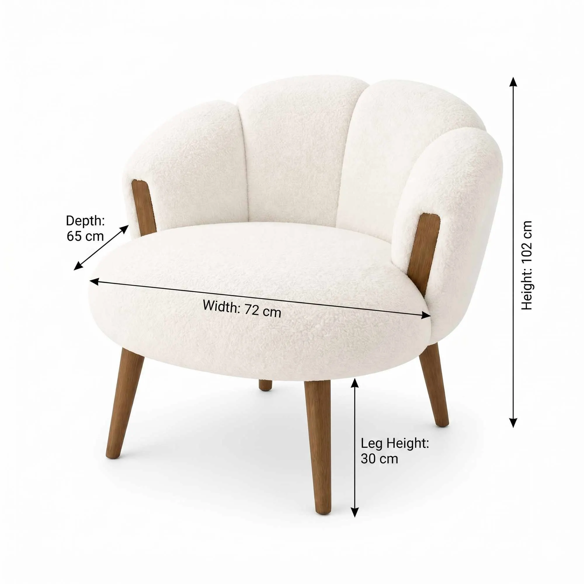 image fotel, sofa, miękka tapicerka, drewniane nóżki, kremowy/biały