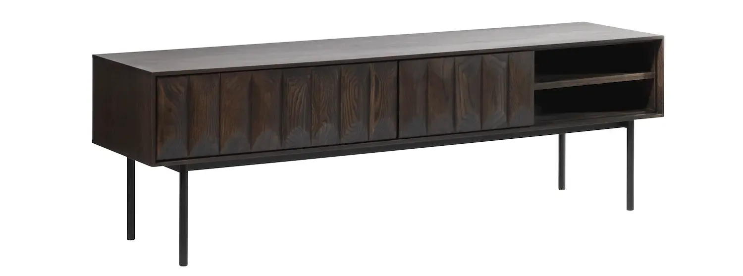 Szafka RTV z 2 szufladami LATINA - ciemny efekt drewna