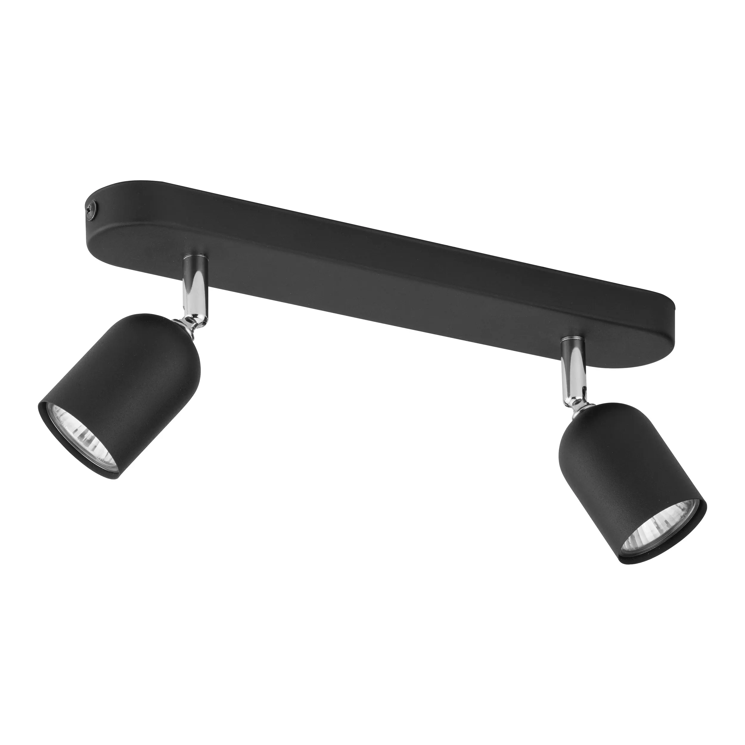 Lampa sufitowa TOP czarna z chromowanymi elementami na listwie metalowej regulowana 35x18x14cm