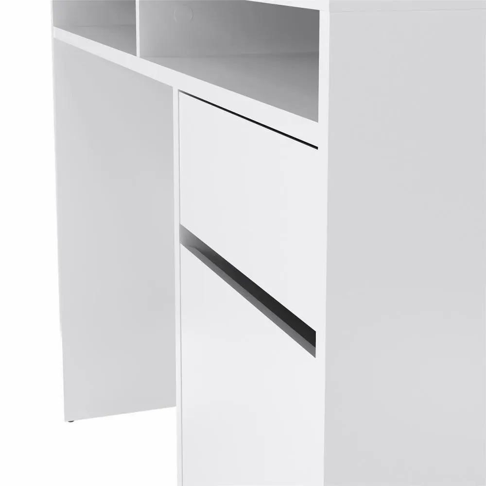 Biurko z szafką i szufladą FUNCTION PLUS 110cm biały wysoki połysk - TV_70488UUUU
