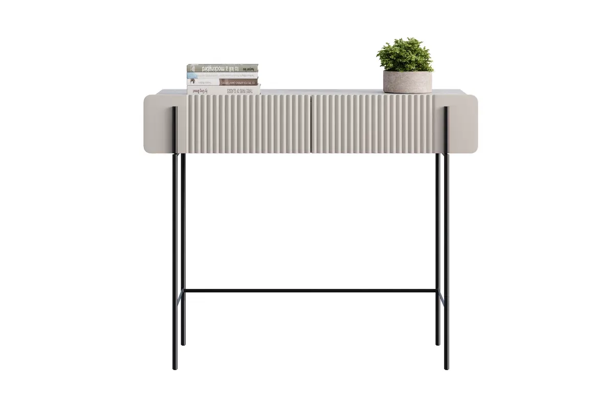 MALMI Toaletka 100 2SZ - cashmere / crema bianca / czarne nogi - B_162300