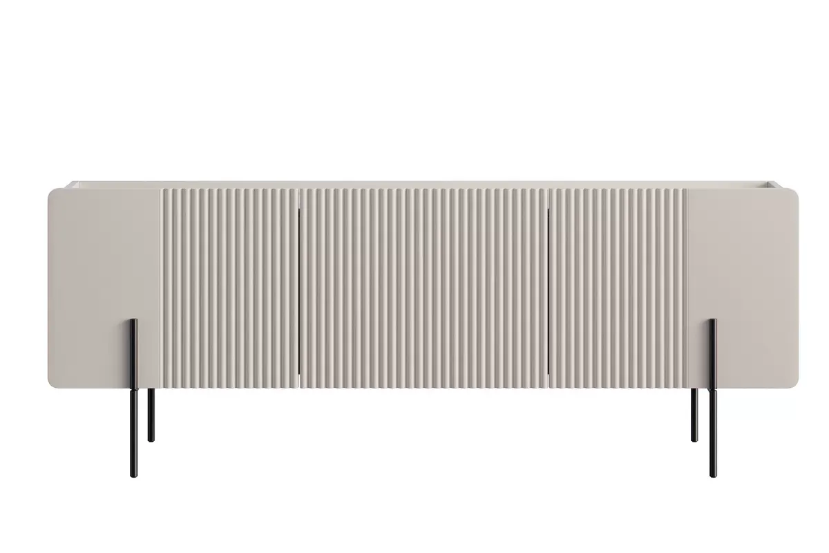 MALMI Szafka RTV 150 2D1SZ - cashmere / crema bianca / czarne nogi - B_162295