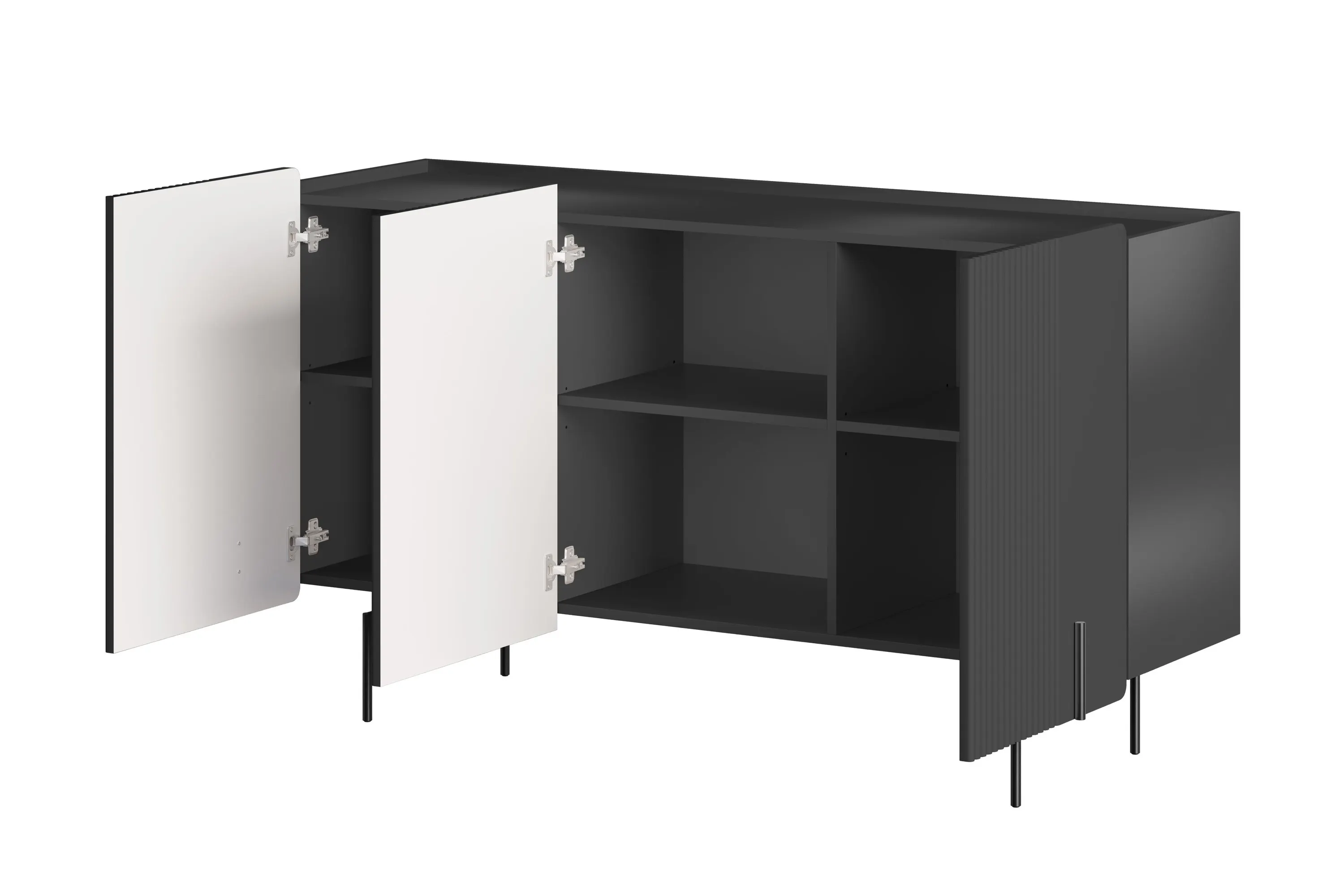 Komoda 3-drzwiowa MALMI 150cm - czarna - B_166973