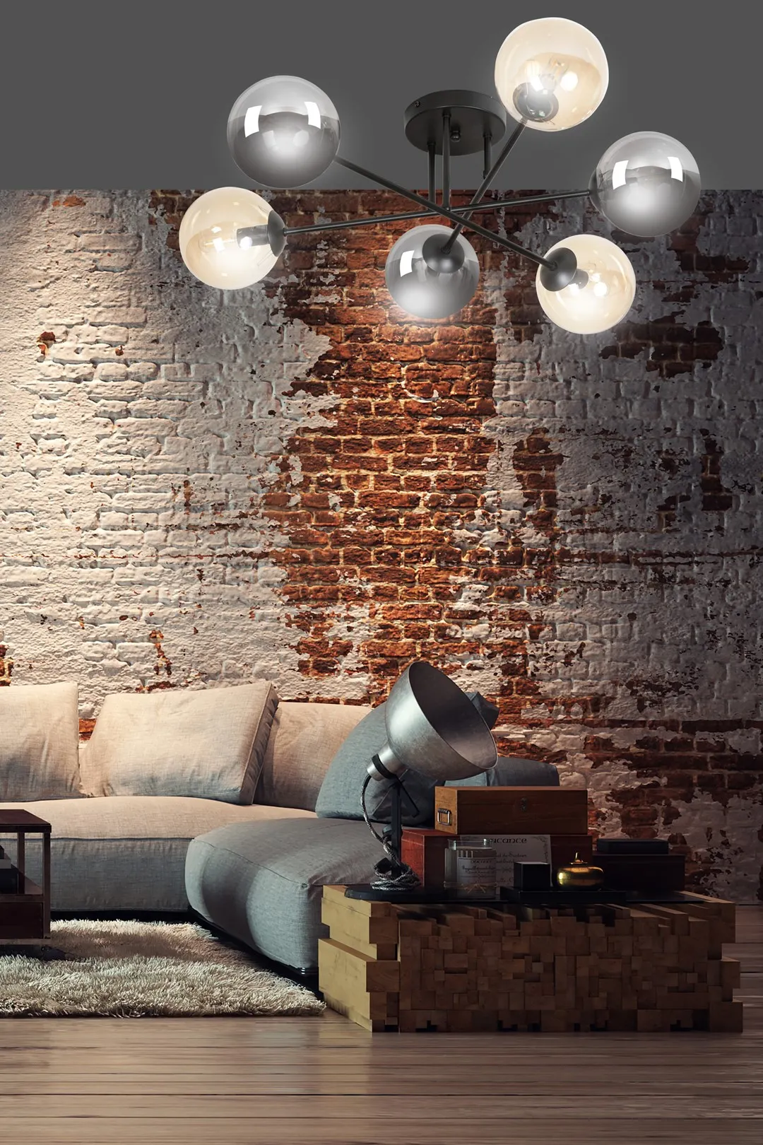 Lampa sufitowa BRENDI Czarny 834/6B3 - 834/6B3