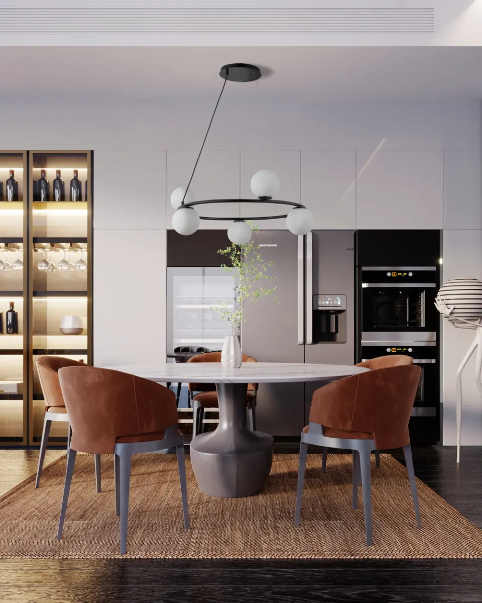 Lampa wisząca GAMA 5 koło biało-czarna - SI_33383