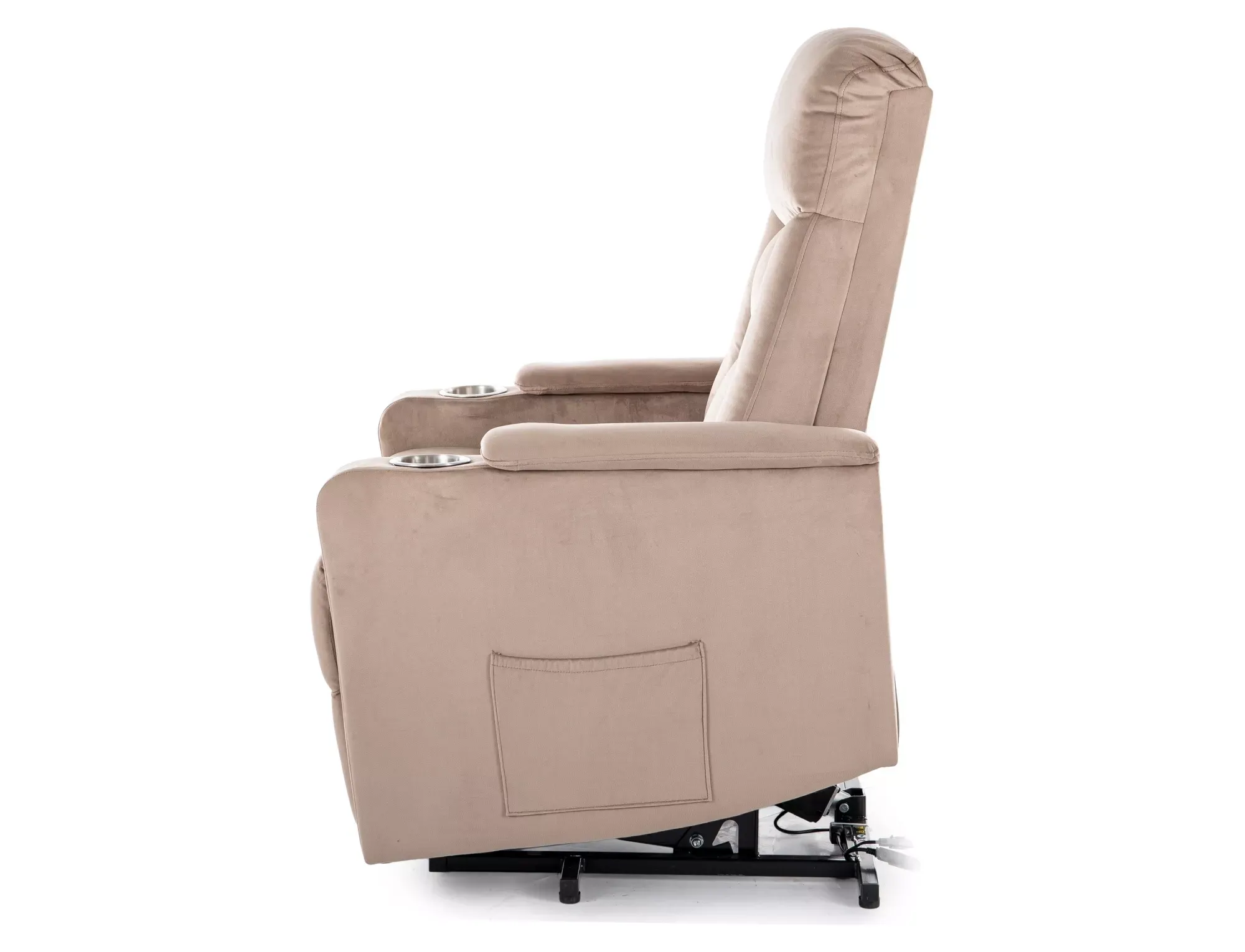 Fotel rozkładany elektryczny IKAR z funkcją pionizacji ciemnobeżowy - IKARVCB