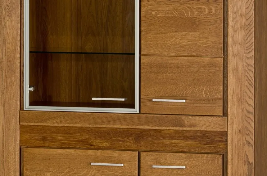 Witryna 4-drzwiowa VELVET 12 drewniana dąb rustical 200x110x42cm - TH-100-0625