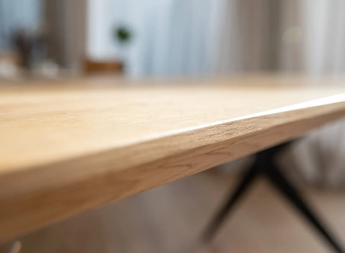 Stół dębowy na metalowych nogach CASERTA 200x100 blat 4cm - dąb olejowany, czarny - CASERTA100X200_4