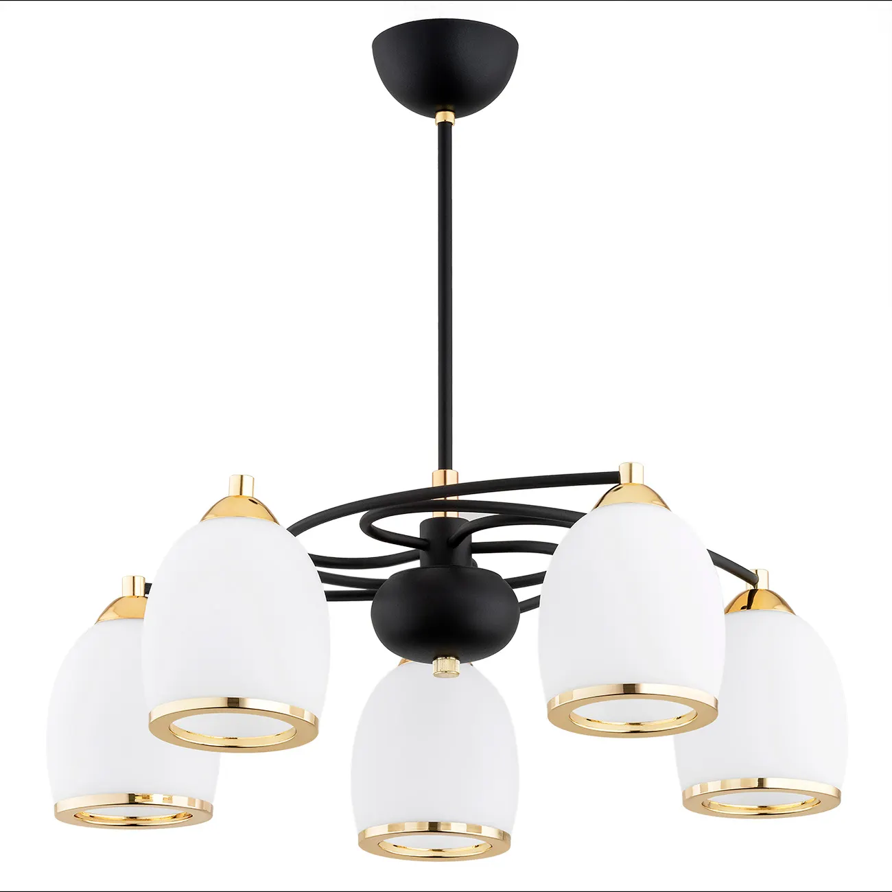 Żyrandol AVILA PLUS czarny mosiądz opal 53x44cm - 2115