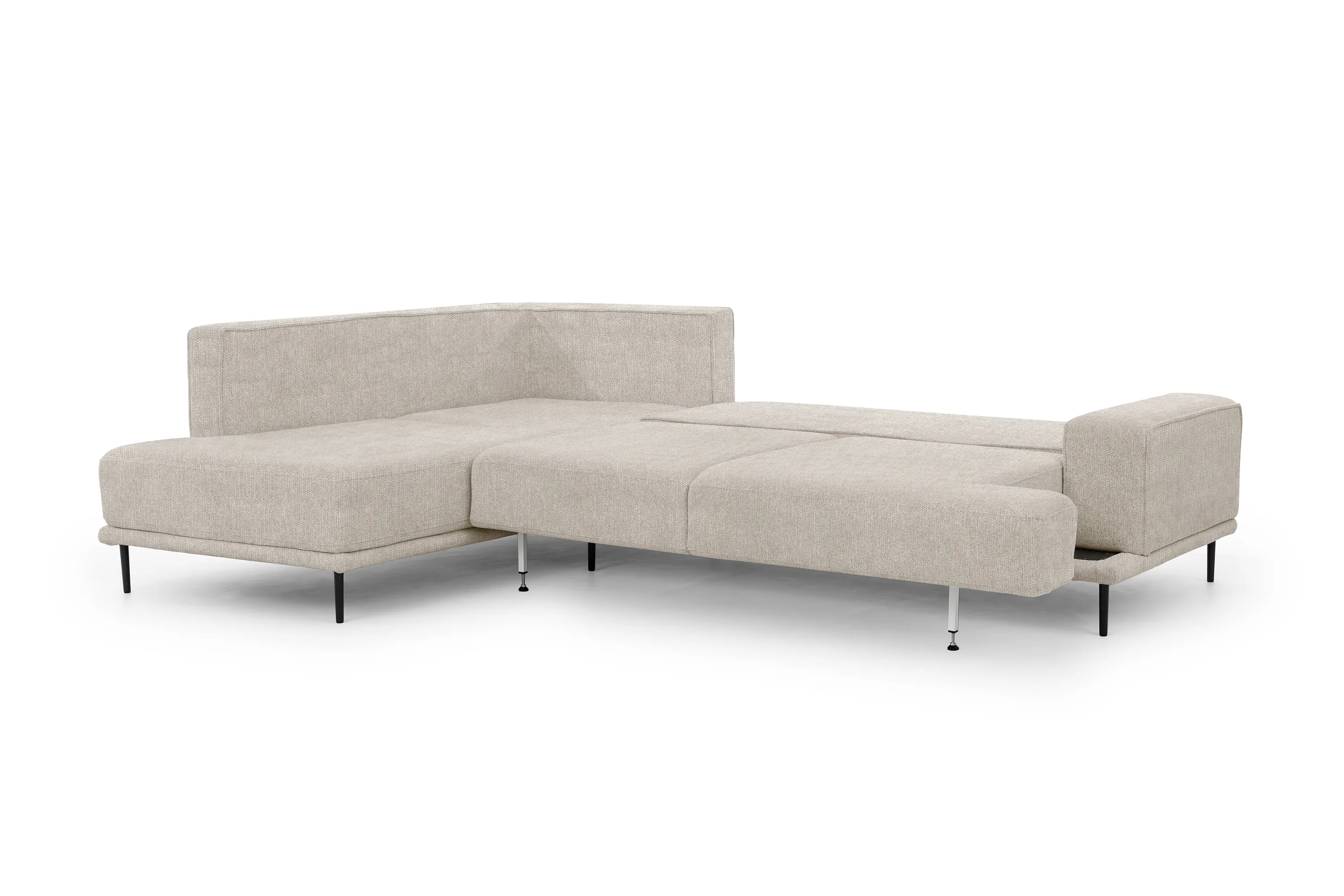 Narożnik rozkładany lewostronny NICOLE (Hevia 207.09) 280x200 cm z pojemnikiem beżowy - B_162369