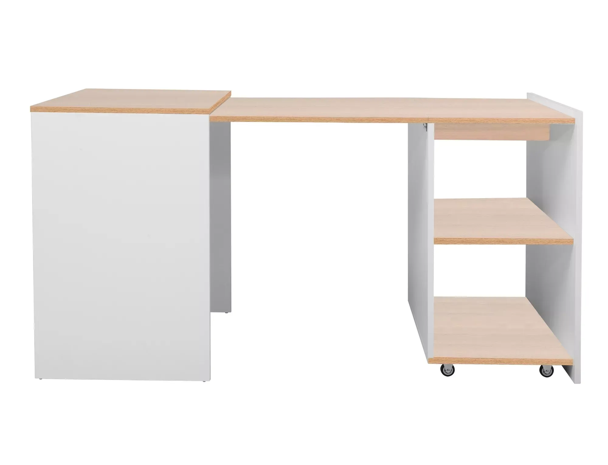 Biurko rozkładane DUO 46(140)x60 dąb/biały mat - DUODB