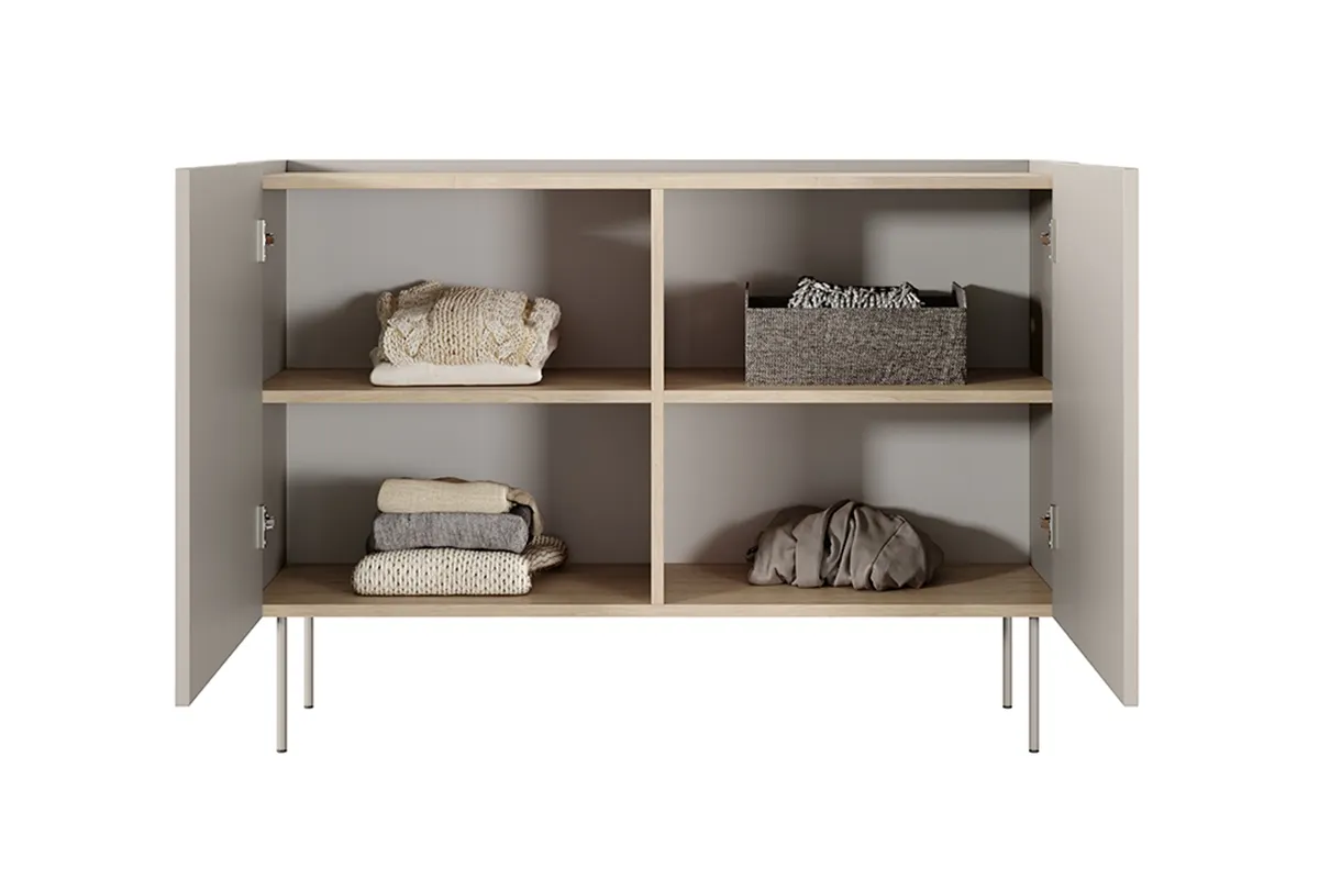 Komoda DESIN 120 2D - kremowa - dąb nagano - B_148966