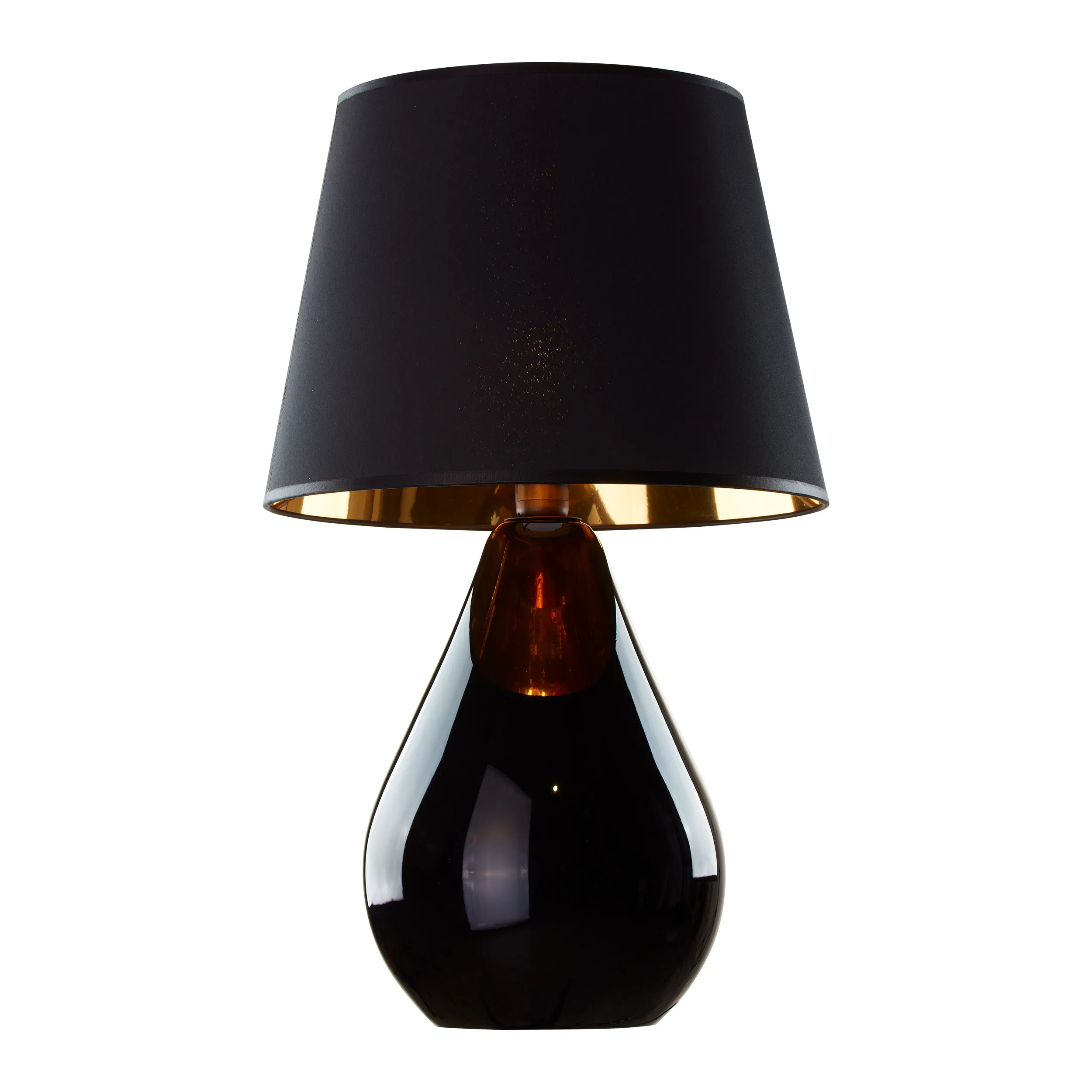 Lampka nocna LACRIMA czarna ze złotym środkiem 66x40cm
