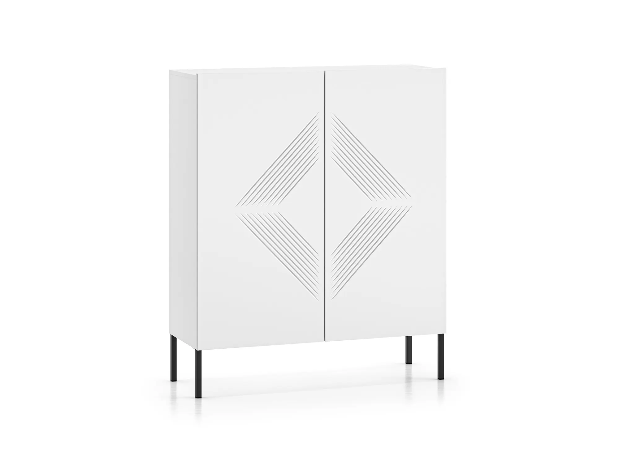 Komoda wysoka 2-drzwiowa CLEARING 01 biały alpejski, noga-czarny Komoda wysoka 2-drzwiowa CLEARING 01 biały alpejski, noga-czarny