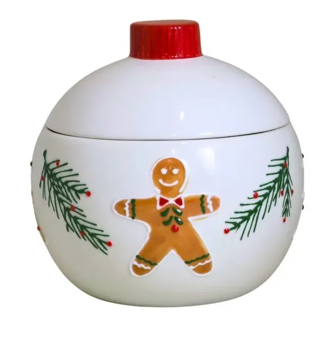 Pojemnik ceramiczny BOMBKA ręcznie malowany biały