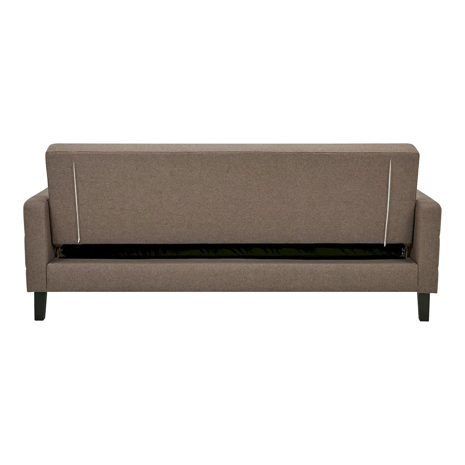 Sofa rozkładana MILTON 204cm pikowana brązowa czarne nogi - 1352010