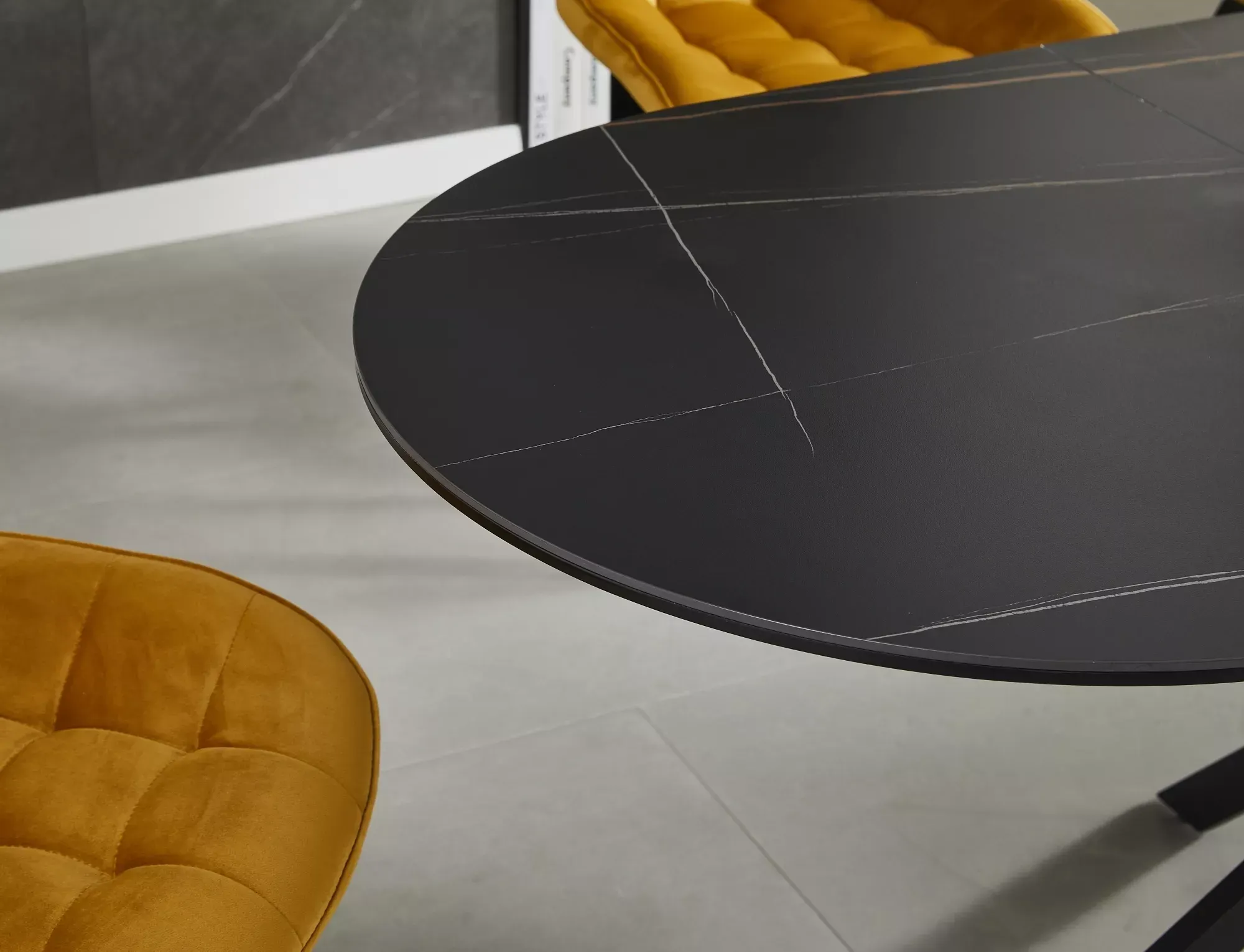 Stół rozkładany GASTON CERAMIC 80x140-180 czarny - GASTONC140