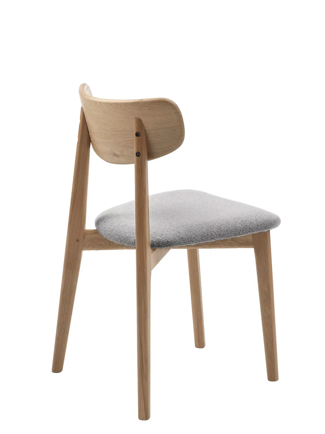 Krzesło drewniane ELIM z tapicerowanym siedziskiem - szary, naturalny - UN_49530004