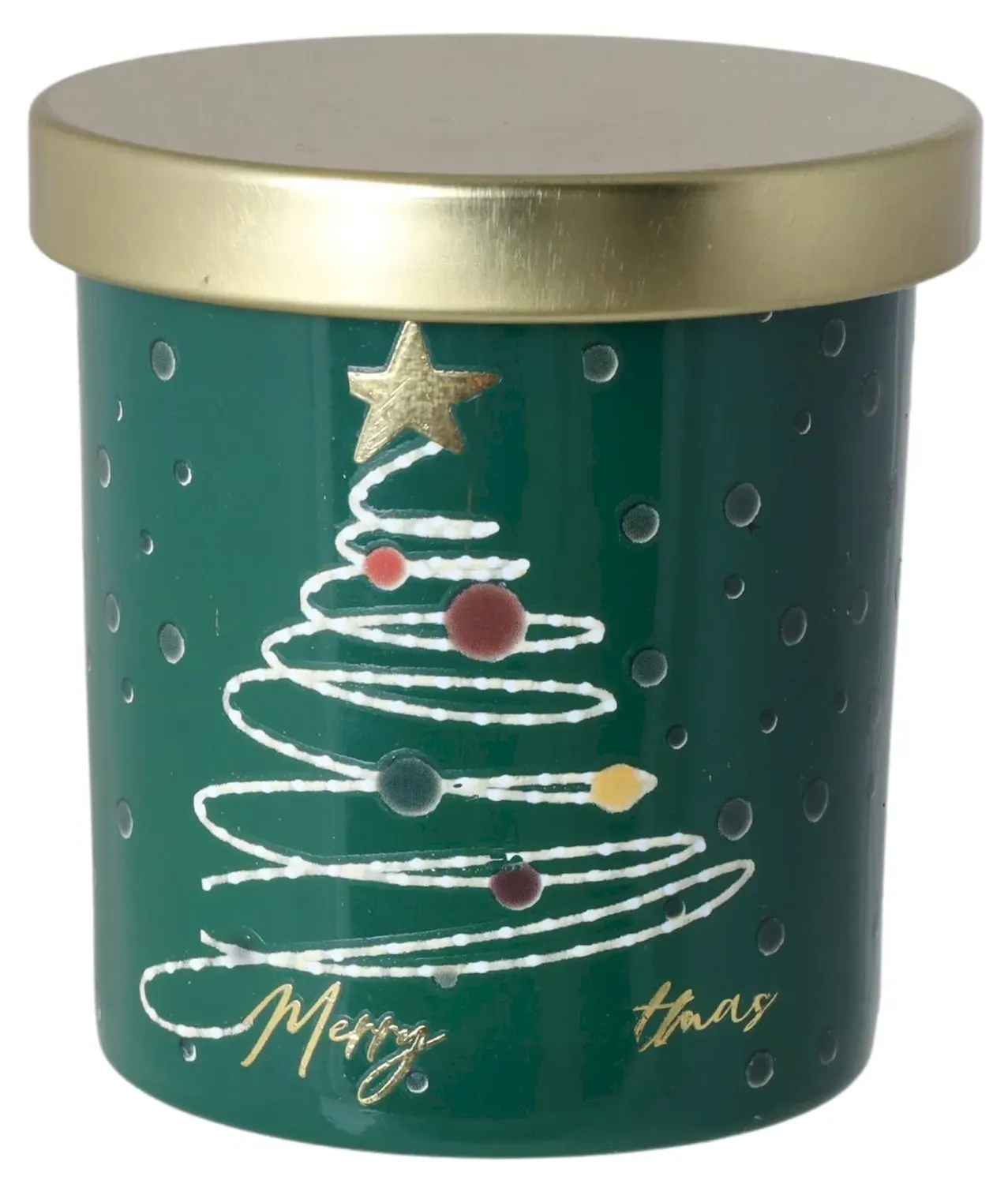 Świeczka w szkle POMARAŃCZA I CYNAMON mała 885 zielona