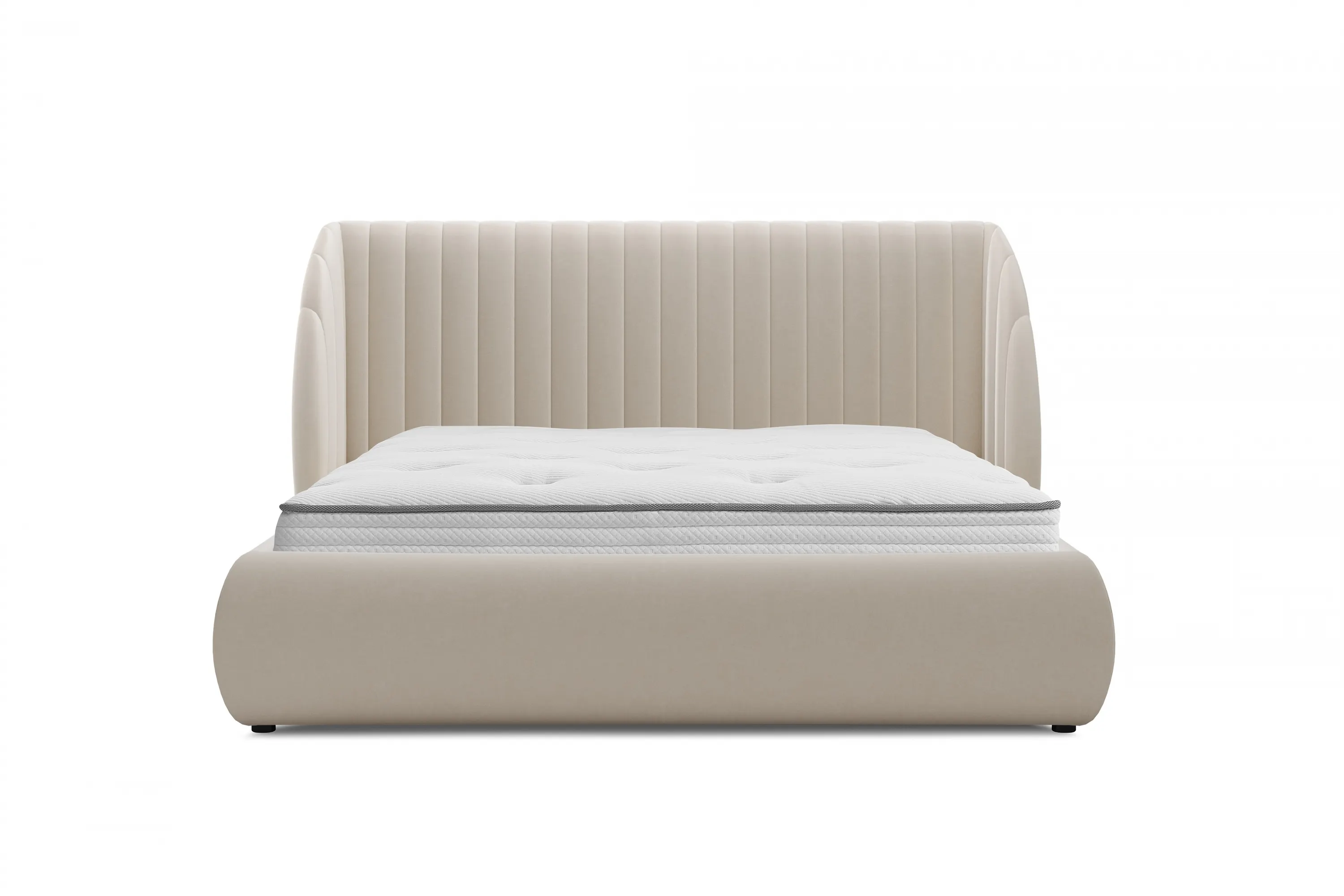 Łóżko Galin z pojemnikiem / 180x200 / Velluto 2 - kremowy - B_158506