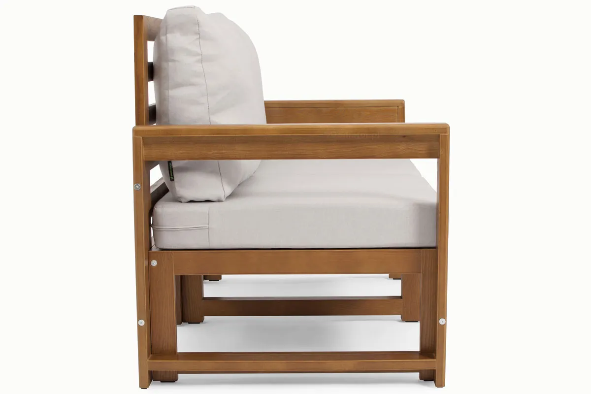 Sofa ogrodowa 2-os. MALTA drewniana szara/brązowa - FE5906948116504