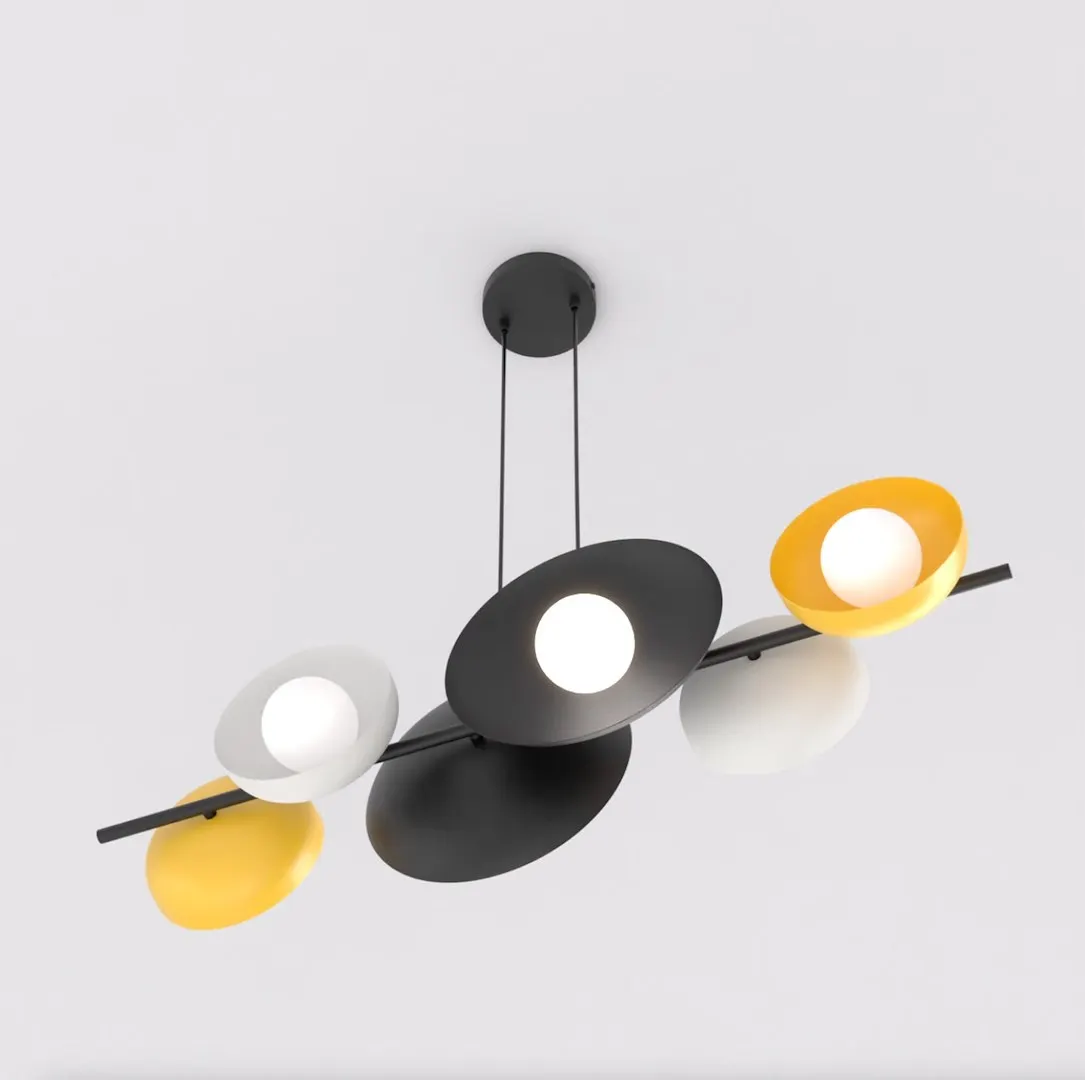 Lampa wisząca metalowa VOLUM 6 BL MIX wielokolorowa — zdjęcie 2